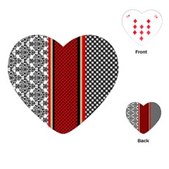 Background Damask Red Black Playing Cards Single Design (heart) by Ndabl3x