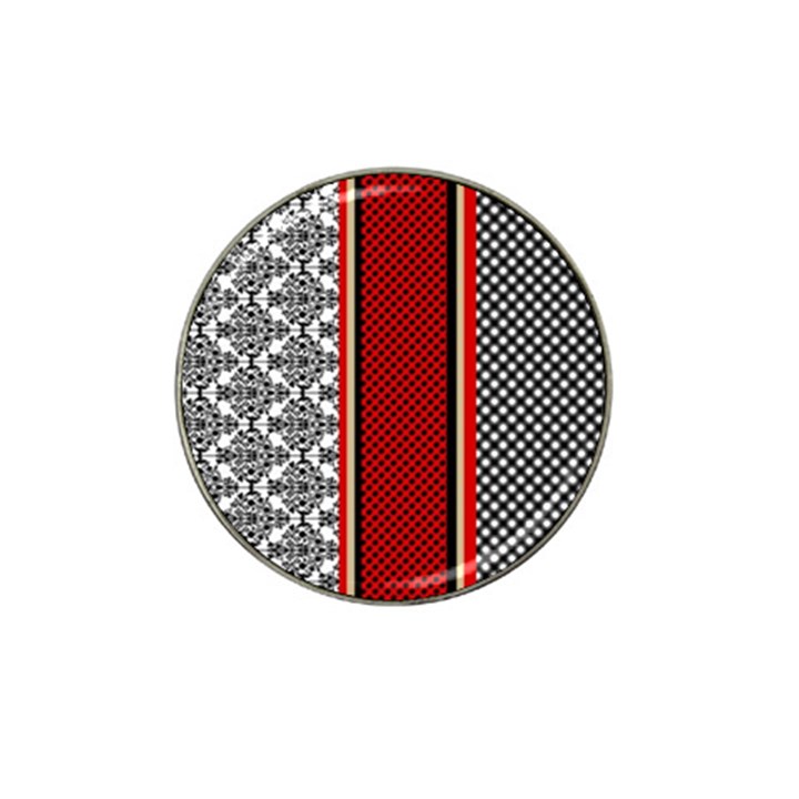 Background Damask Red Black Hat Clip Ball Marker (4 pack)