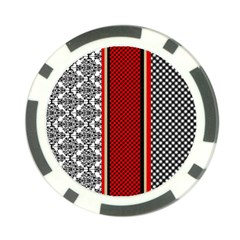 Background Damask Red Black Poker Chip Card Guard by Ndabl3x