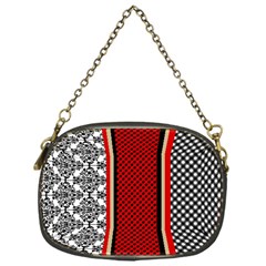 Background Damask Red Black Chain Purse (one Side) by Ndabl3x