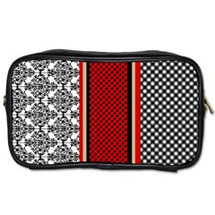 Background Damask Red Black Toiletries Bag (two Sides) by Ndabl3x