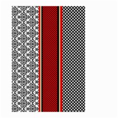 Background Damask Red Black Small Garden Flag (two Sides) by Ndabl3x