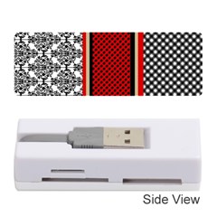 Background Damask Red Black Memory Card Reader (stick) by Ndabl3x