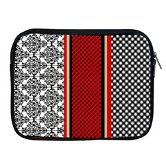 Background Damask Red Black Apple Ipad 2/3/4 Zipper Cases by Ndabl3x