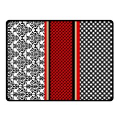 Background Damask Red Black Two Sides Fleece Blanket (small) by Ndabl3x