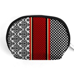 Background Damask Red Black Accessory Pouch (medium) by Ndabl3x