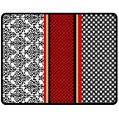 Background Damask Red Black Two Sides Fleece Blanket (medium) by Ndabl3x