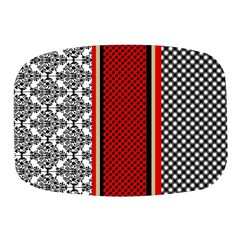 Background Damask Red Black Mini Square Pill Box by Ndabl3x