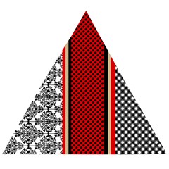 Background Damask Red Black Wooden Puzzle Triangle by Ndabl3x