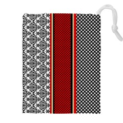 Background Damask Red Black Drawstring Pouch (4xl) by Ndabl3x