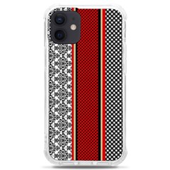 Background Damask Red Black Iphone 12 Mini Tpu Uv Print Case	 by Ndabl3x