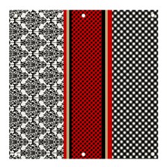 Background Damask Red Black Banner And Sign 4  X 4  by Ndabl3x