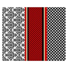 Background Damask Red Black Premium Plush Fleece Blanket (small) by Ndabl3x