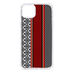 Background Damask Red Black Iphone 14 Plus Tpu Uv Print Case by Ndabl3x