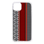 Background Damask Red Black iPhone 14 Plus TPU UV Print Case Front