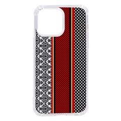 Background Damask Red Black Iphone 14 Pro Max Tpu Uv Print Case by Ndabl3x