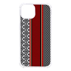 Background Damask Red Black Iphone 13 Tpu Uv Print Case by Ndabl3x