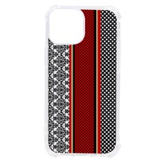 Background Damask Red Black Iphone 13 Mini Tpu Uv Print Case by Ndabl3x