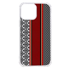 Background Damask Red Black Iphone 13 Pro Max Tpu Uv Print Case by Ndabl3x