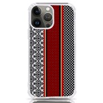 Background Damask Red Black iPhone 13 Pro Max TPU UV Print Case Front