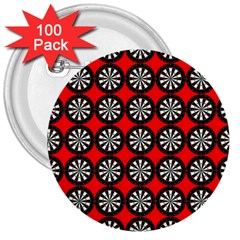 Dart Board Target Game 3  Buttons (100 Pack)  by Ndabl3x