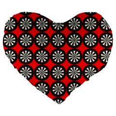 Dart Board Target Game Large 19  Premium Heart Shape Cushions by Ndabl3x