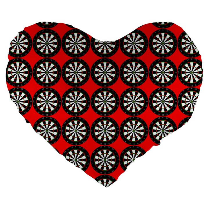 Dart Board Target Game Large 19  Premium Heart Shape Cushions