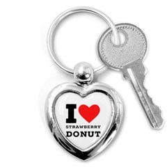 I Love Strawberry Donut Key Chain (heart) by ilovewhateva