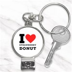 I love strawberry donut Nail Clippers Key Chain Front