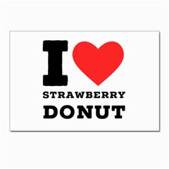 I Love Strawberry Donut Postcards 5  X 7  (pkg Of 10) by ilovewhateva