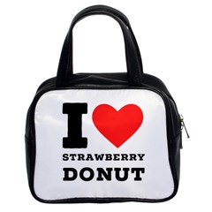 I Love Strawberry Donut Classic Handbag (two Sides) by ilovewhateva