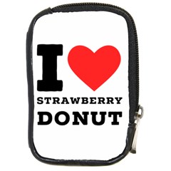 I Love Strawberry Donut Compact Camera Leather Case by ilovewhateva