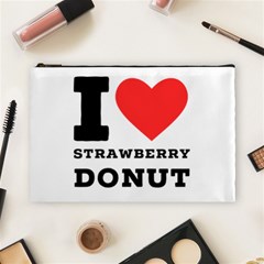 I Love Strawberry Donut Cosmetic Bag (large) by ilovewhateva