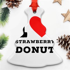 I Love Strawberry Donut Christmas Tree Ornament (two Sides) by ilovewhateva