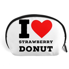 I Love Strawberry Donut Accessory Pouch (large) by ilovewhateva