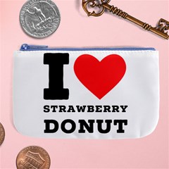 I Love Strawberry Donut Large Coin Purse by ilovewhateva