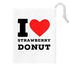 I Love Strawberry Donut Drawstring Pouch (4xl) by ilovewhateva