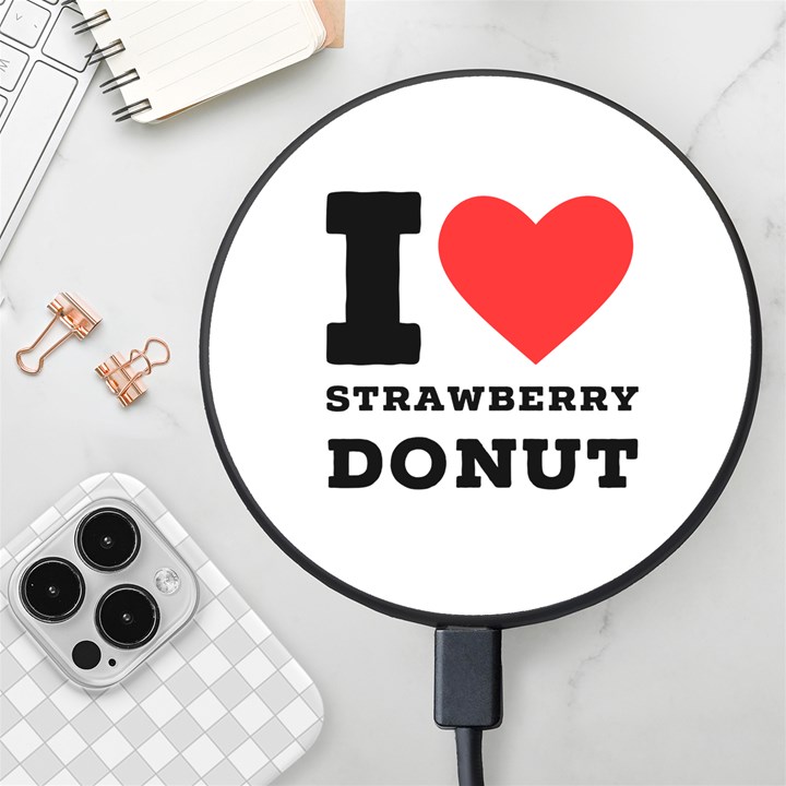 I love strawberry donut Wireless Fast Charger(Black)