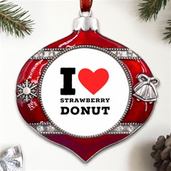 I Love Strawberry Donut Metal Snowflake And Bell Red Ornament by ilovewhateva