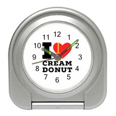 I Love Cream Donut  Travel Alarm Clock by ilovewhateva