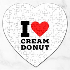 I Love Cream Donut  Jigsaw Puzzle (heart) by ilovewhateva