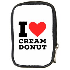 I Love Cream Donut  Compact Camera Leather Case by ilovewhateva