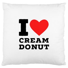 I Love Cream Donut  Large Cushion Case (one Side) by ilovewhateva