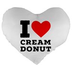 I love cream donut  Large 19  Premium Heart Shape Cushions Front