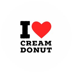 I Love Cream Donut  Wooden Bottle Opener (round) by ilovewhateva