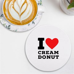 I Love Cream Donut  Uv Print Round Tile Coaster