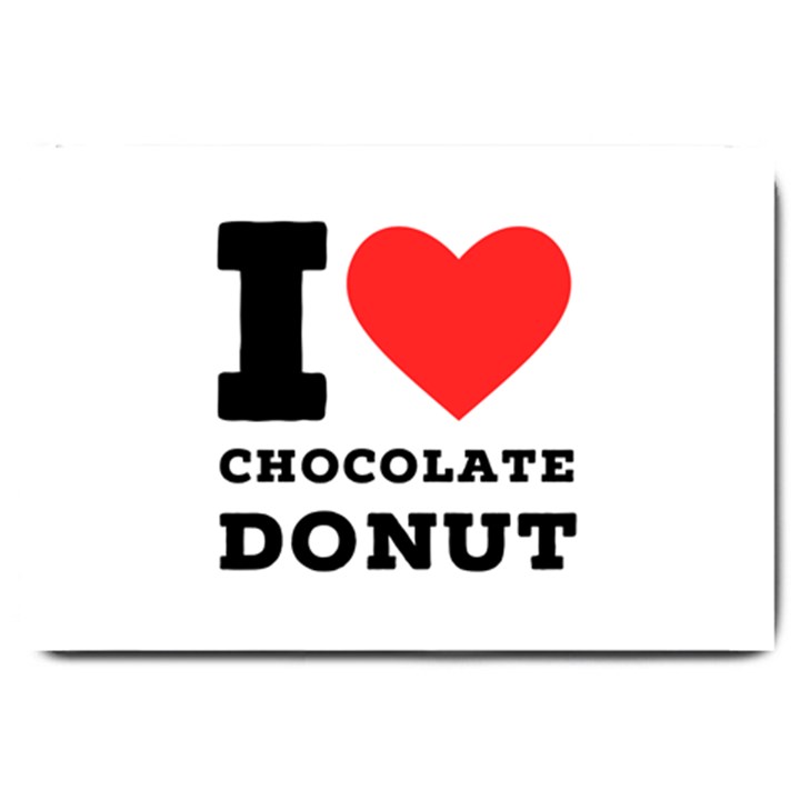 I love chocolate donut Large Doormat