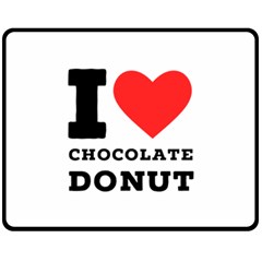 I Love Chocolate Donut Fleece Blanket (medium) by ilovewhateva