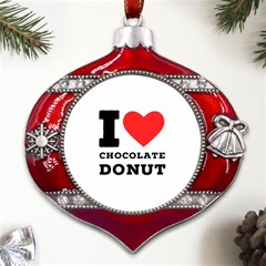 I Love Chocolate Donut Metal Snowflake And Bell Red Ornament