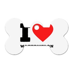 I Love Watermelon  Dog Tag Bone (two Sides) by ilovewhateva